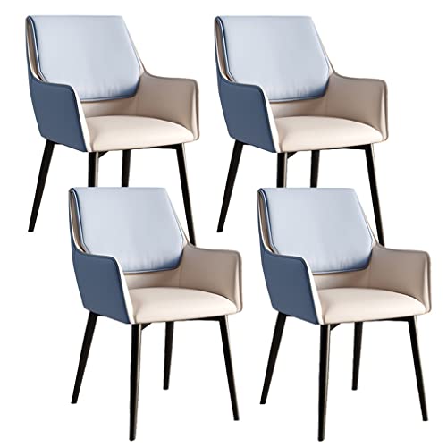 Kitchen Dining Room Furniture Chairs Kitchen Dining Chairs Set Of 4 PU Leather Chairs with Black Metal Legs For Living Room Bedroom Kitchen (Colo