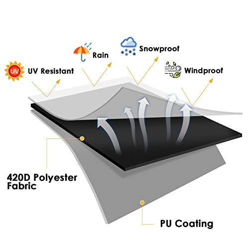 GEMITTO Patio Sofa Cover, Outdoor Sectional Furniture Cover, Waterproof Garden Couch Cover L-Shaped (Short Right Wing, Long Left Wing)