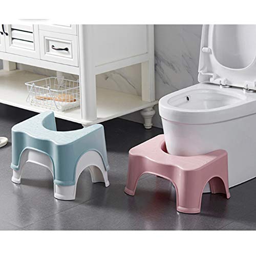 DevileLover 2 Pieces Toilet Stool 8” Bathroom Squatting Toilet Step Stool,| Relieve Constipation and Bloating