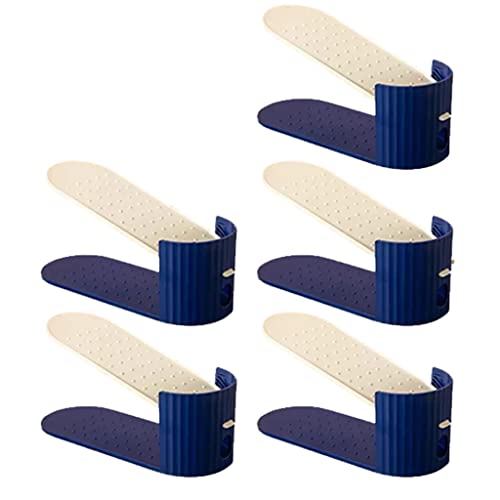 LILIKY 5PCS Shoe Slots Organizer, Adjustable Shoe Stacker Storage Space Saver, Double Deck Shoe Rack Holder Shoe storage (Color : B)