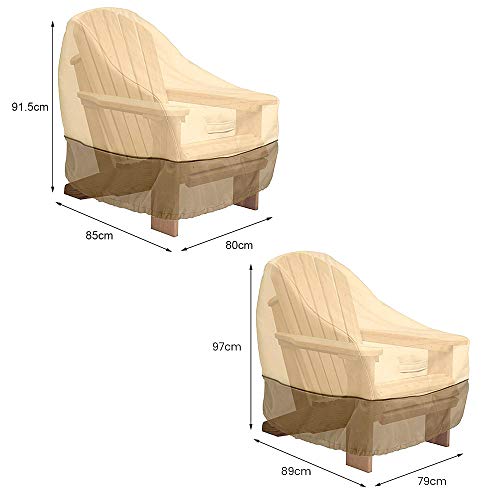 Outdoor High Back Patio Chair Cover Waterproof 210D Oxford Fabric Heavy Duty Garden Rocking Chair Seat Cover Veranda Reclining Armchair Furniture