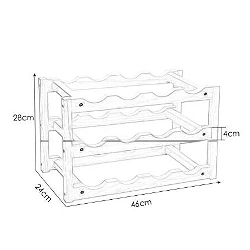 PIBM Fashion Creative Wine Rack Tabletop Wine Storage Rack, Countertop Display Wine Holder, Wine Bottle Organizer with Three Shelves for 12 Bottl