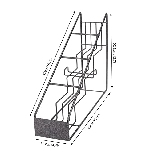 Oreb Syrup Bottle Rack, Stainless Steel Liquor Wine Bottle Rack 4 Compartment Bottle Holder for Syrup, Wine, Dressing, Countertop Display Stand f