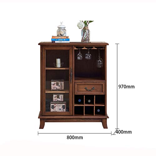 PIBM American Solid Wood Wine Cabinet Modern Sideboard Small Apartment Living Room Partition Cabinet J1122