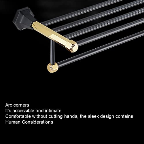 HIGOH Towel Racks, Bathroom Towel Rack Wall Mounted Towel Holder,Universal Light Bathroom Towel Rack,All Copper Bathroom Hardware,Chrome-Plated C