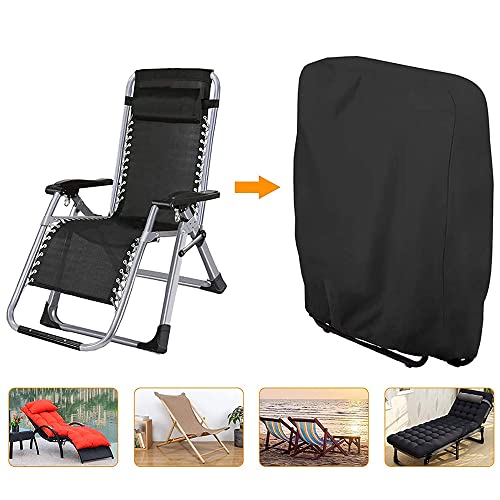 Tiardey Black Chair Cover,Outdoor Folding Chair Cover Waterproof Dustproof and UV Resistant,7.9/13x28x43inch