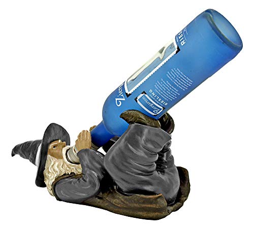 Outstanding Fantasy Sorcerer 30cm Wine Holder Figure - Tabletop Bottle Display Caddy Ornament - Home Décor Warlock Dining Centrepiece - Kitchen A