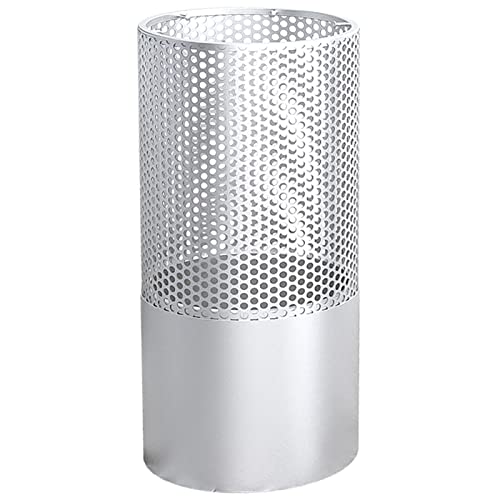 FBITE Umbrella Stands,Round Metal Mesh Umbrella Bucket with Hooks, Hollow Out Storage Rack for Canes Walking Sticks Umbrellas, Patio Home Front D