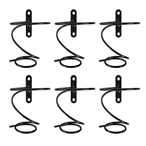 Tiamu 6 Pack Wall Mounted Iron Wine Holder Racks, Spiral Wine Display Holder with Screws, Metal Beverages Liquor Bottle Rack for Kitchen, Dining