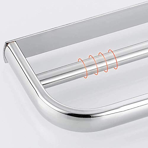 Towel Rack Wall Mounted Stainless Steel Anti Rust Double Towel Bar Bathroom Towel Holder Self Adhesive Towel Rail in the Kitchen Bedroom Hotel