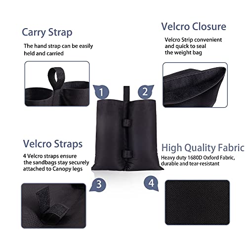 Misscat Weight Bags Sandbag for Pop up Canopy Tent, Patio Umbrella, Instant Outdoor Sun Shelter Canopy Legs, Heavy Duty Stability Weighted Feed B