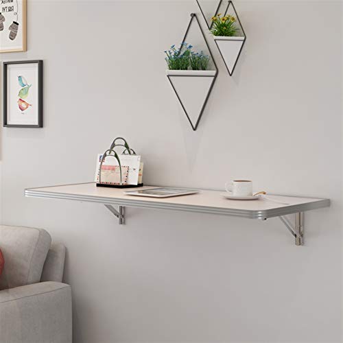 OUYOXI Wall Mounted Folding Table, Multi-use Dining Table for Space Saving House Kitchen Laundry Study Workbench (Color : Punch-Free-White, Size