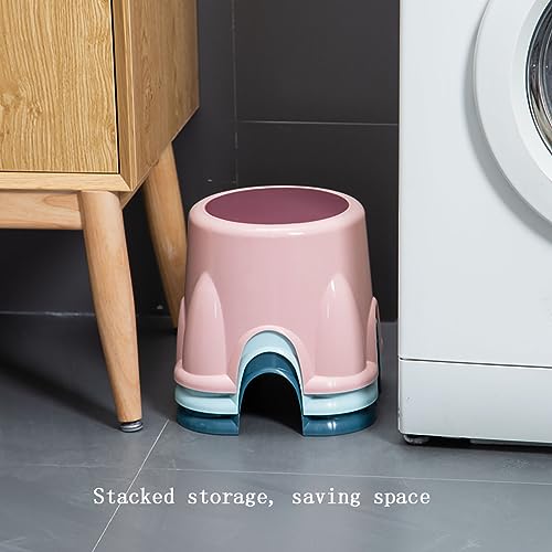 Shower Stool Plastic portable Footstool Stackable waterproof,for Adults, Kitchen Garden Bathroom Stepping Stool.,C
