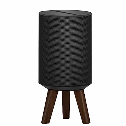 Wood Desktop Speaker Stand for Sonos Era 100 Stand Holder with Speaker Sticker, Wooden Tripod Speaker Stand Desk for Better Sound Compatible with