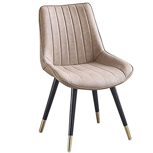 Modern Kitchen Dining Room Chairs Dining Chairs PU Leather Chairs With Black Metal Legs Seat And Backrests Kitchen Living Room Lounge Counter Cha