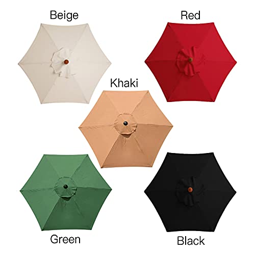 KHBNHJ Sun Umbrella Replacement Cloth, 2.7M Garden Parasol Canopy Cover for Patio Sun Umbrella, Market Table Umbrella Replacement Canopy Beige, 6