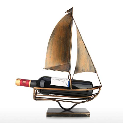 ZYZMH Sailing Wine Bottle Holder Iron Art European Creative Wine Rack Classic Bottle Storage Holder Practical Decoration