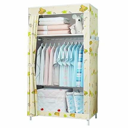 LUKEO Wardrobe Dressing Wardrobe Bedroom Storage Closet Bedroom Furniture Wardrobe Hanging Foldable Non-woven Textiles