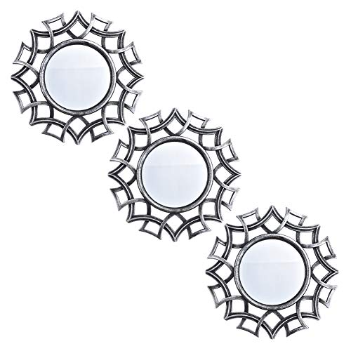 Small Wall Mirrors Decorative Set of 3 | Black and Gold Round Mirrors for Wall Decor Bedroom Living Room | Circle Mirror Wall Decor | Decorative