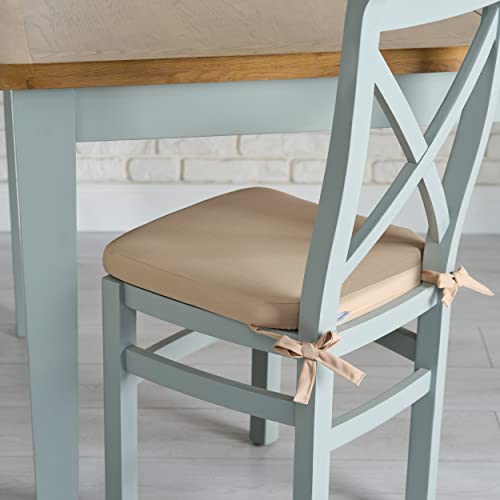 Indoor & Outdoor Chair Cushions - Water Resistant Seat Chair Pads - Best for Garden Kitchen Dining Patio Office - 1 x Seat Pad - BEIGE - 40x40x4.