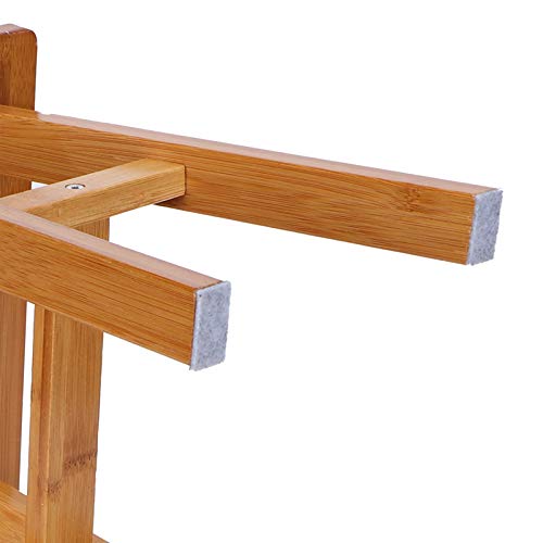 Multipurpose Small Bamboo Stool Foot Rest Stool Shower Low Bench for Home Living Room Bathroom Supplies(M Rectangle)