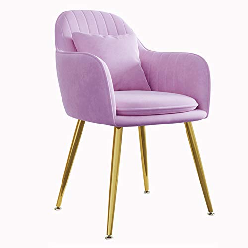 Modern Kitchen Dining Room Chairs Velvet Dining Chair Metal Legs Living Room Chairs With Armrests Backrest Kitchen Dining Chairs (Color : White,