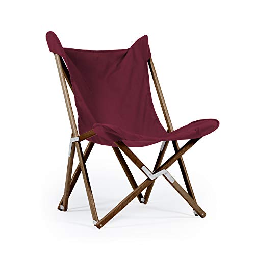Telami–Tripolina Chair–Collection Recycled–Arm Chair–Foldable and Light – Pomegranate Colour – Natural Frame – Made in Italy - Outdoor Furniture,