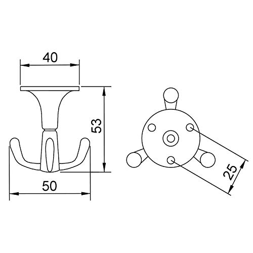HÄFELE 846.52.808 Clothes Hanger for Swivelling Wardrobe 53 x 53 x 62 mm Polished Aluminium