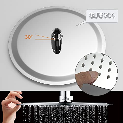 GRIFEMA COLUMNAS-G7005 Modern Chrome Shower Riser Rail Mixer, Round Bathroom Shower Tap System with Stainless Hose Pipe, Shower Head and ABS Hand