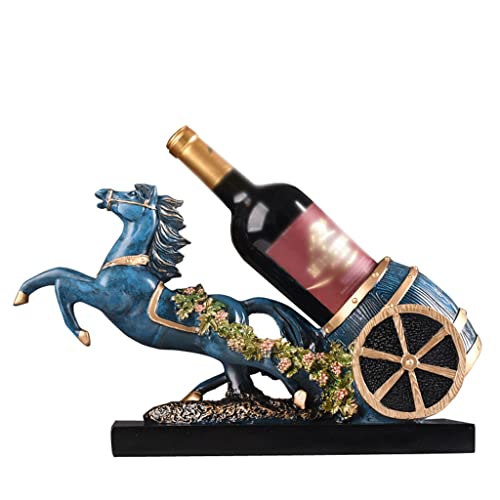 LUKEO Retro war car statue wine rack decoration war horse wine barrel wine bottle holder wine crafts ornaments