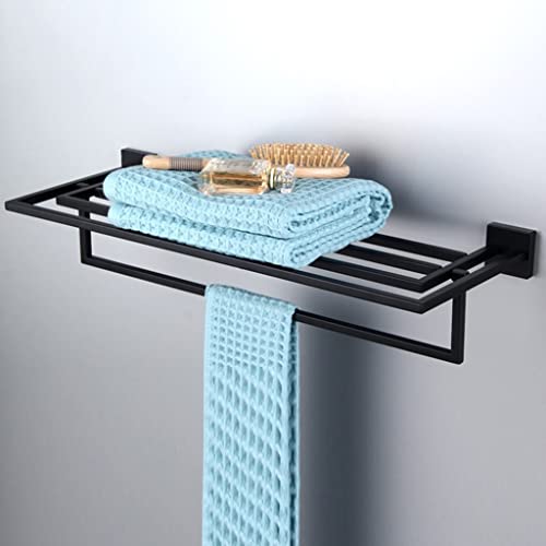 HIGOH Towel Racks,Bathroom Towel Rack Wall Mounted Towel Holder,Matte Double Bath Towel Rack,Stainless Steel Bathroom,Folding Towel Holder,Simple