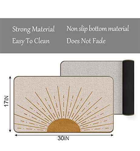 MIXDING Burning Sun Moon Phases Tarot Entrance Door Mat 17x30 Inch Doormats Decor, Mysterious Astrology Tarot Art Home Front Door Porch Outdoor I