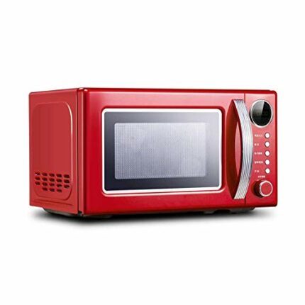 SZDQX Retro Style Countertop Microwave Oven -Memory Turntable,Countertop Microwave Oven with Sound On/Off (Color : Rosso)