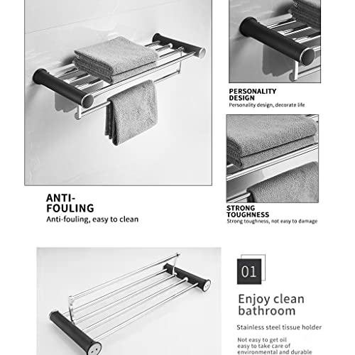 HIGOH Towel Racks,Bathroom Towel Rack Wall Mounted Towel Holder,Towel Bar,Bathroom Hanger,Stainless Steel Bathroom Accessories Rack