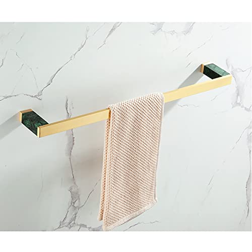 HIGOH Towel Racks,Towel Rail for Bathroom,Hand Towel Bar Marble Bathroom Towel Holder Wall Mount Brushed Brass,Bathroom Hardware Accessories/Bath