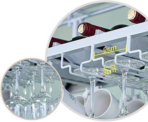 EYLINK Wine Racks,Household Wine Shelf Cup Holder- Adjustable Height Ceiling Mounted Hanging Wine Bottle Holder Metal Wine Glass Rack Goblet Stem