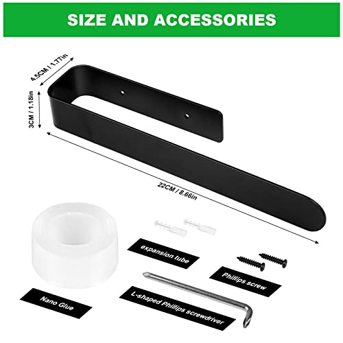 tonhui Hand Towel Holder Self Adhesive and Punch Hole, Towel Rail for Bathroom, Antioxidant Treated Alloy Steel