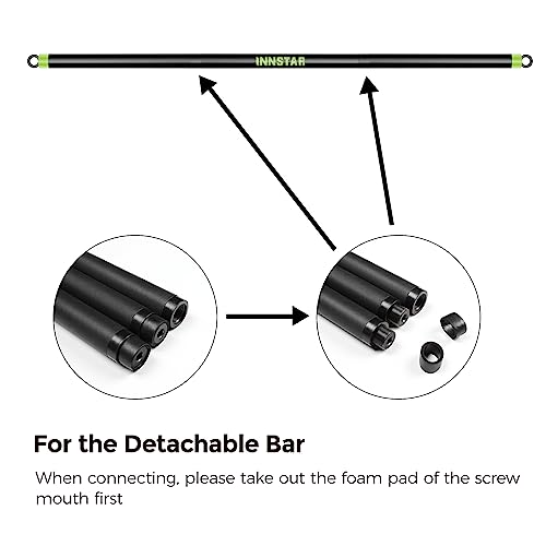 INNSTAR Portable Resistance Bands Bar, Workout bar for Powerlifting Strength Training Cardio Exercise and Home Gym