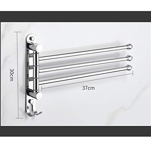 N/A Swing Out Towel Bar SUS 304 stainless steel 3-Bar Folding Arm Swivel Hanger Bathroom Storage Organizer Rust Proof Wall Mount Brushed Finish