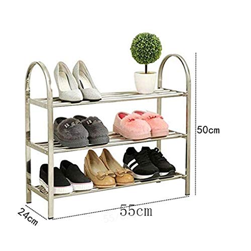 n/a 3 Tiers Shoe Rack with Handle Tower Storage Cabinet Adjustable Shoes Shelf Tower Metal Tall for Closet with Spare Parts