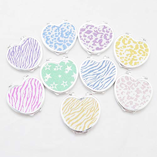 Lurrose 1Pc Pocket Mirror Portable Double-sided Mirror Steel Makeup Mirrors Small Purse Mirror for Ladies Girls