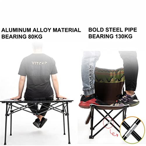 Outdoor Folding Table And Chairs Set,Aluminum Patio Table And Chairs Set,Portable Picnic Table,for Outdoor, Hiking, BBQ, Beach And Travel