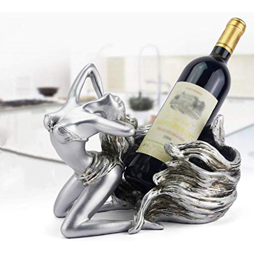 DLOETT Resin Wine Rack- Wine Rack Wine Rack Home Bar Kitchen Accessories Resin Beauty Girl Model Wine Holder Home Decoration Creative Wine Shelf