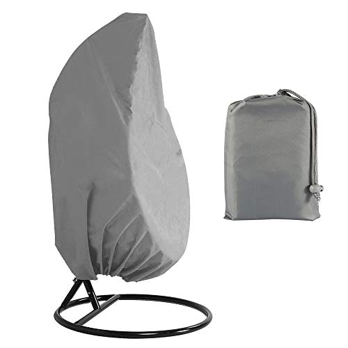 Patio Hanging Chair Cover 210D Oxford Fabric Heavy Duty Waterproof Veranda Patio Cocoon Egg Chair Garden Furniture Protective Cover with Elastic