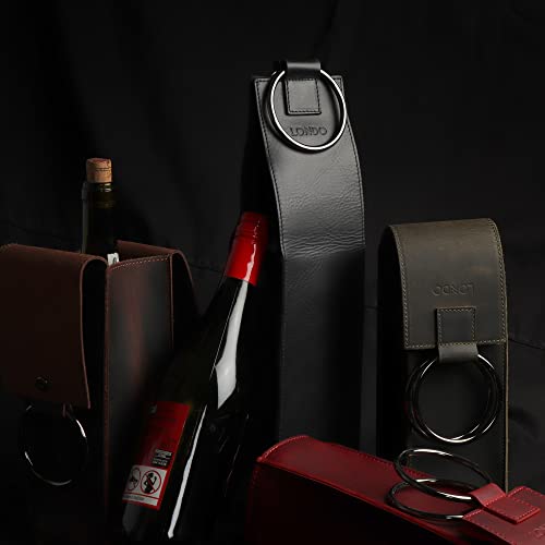 Londo Genuine Leather Wine Bottle Holder and Carrier