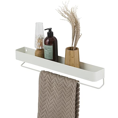 Sealskin Wall Rack with Towel Rail, Metal, White, 55 cm