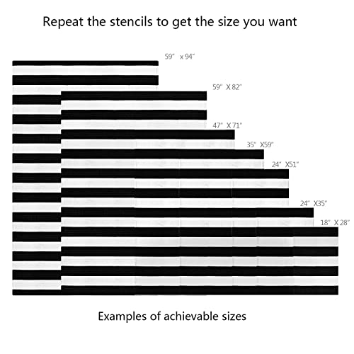 Seavish Black and White Striped Rug, 23.6" x 35.4" Indoor Outdoor Doormats Welcome Mats for Front Door Layered Door Mats Front Porch Mat Handmade