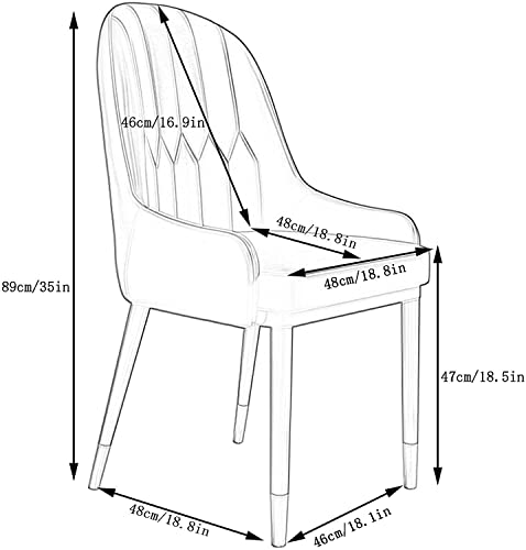 dining chair Office Reception Chairs Business Dining Chairs Set Kitchen Modern Kitchen Dining Chairs Set of 2 Water Proof PU Leather Side Chair w