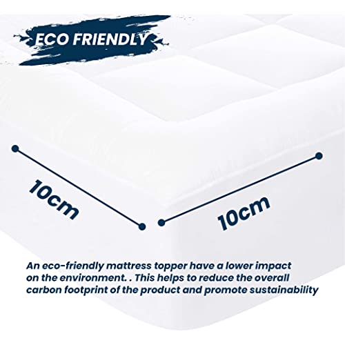 hut Microfiber Mattress Topper-Anti Allergic Mattress Topper Double Bed 4 Inches, Mattress Cover With Elasticated Corner To Easily Fits Over Matt