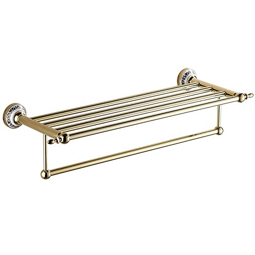 HIGOH Towel Racks,Bathroom Towel Rack Wall Mounted Towel Holder,Bath Towel Rack Rail,Wall-Mounted Bathroom Stainless Steel Bathroom Towel Shelf,B